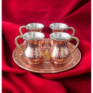 100% Pure Copper Mule Mug Floral Design Engraved Drinkware Premium Metal <b>Glass</b> Mugs with Food Safe Lacquer Coating Handmade - Product Image 5