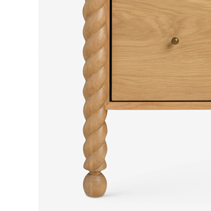 ตู้เก็บของไม้เนื้อแข็งทรงสูง ดีไซน์ขาบิด สำหรับห้องนั่งเล่น ห้องนอน - Product Image 5