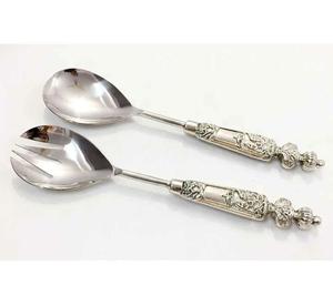 อะคริลิคจับโลหะตกแต่งเสิร์ฟสลัดสแตนเลสนูนชุดเสิร์ฟสลัดเครื่องมือดีไซน์ทันสมัยตกแต่งโลหะ - Product Image 3