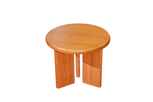 Table d'appoint ronde compacte en bois massif avec meubles de salon mobiles à trois pieds pour la maison ou le café - Product Image 5
