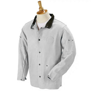 Chaqueta de soldadura para trabajadores industriales Equipo de protección resistente al calor Chaqueta de soldadura Proveedor OEM Tamaño y logotipo personalizados - Product Image 5