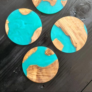 ชุดที่รองแก้วไม้และเรซินอีพ็อกซี่ GARDEN-THEMED กาแฟถาดรองแก้วแบบมีสไตล์ราคาดีสำหรับงานฝีมือจากช่างฝีมือ - Product Image 1