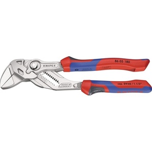 KNIPEX 180mm Chrome-Plated Pliers Wrench 40mm <b>Clamping</b> Width Multi-Component Handles - Product Image 1