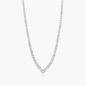 <b>20</b> Inch Lab Grown Diamond Tennis Chain Iced Cut Diamond Necklace Silver/10K Gold IGI Certified Luxury <b>Wedding</b> Engagement Party - Product Image 3