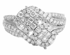 925 Silver Moissanite Round Princess Diamond Iced Out Cluster Bridal Wedding Engagement Anniversary Gift <b>Ring</b> <b>Set</b> <b>For</b> <b>Women</b> - Product Image 4