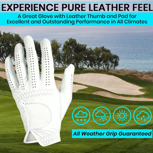 Conception unique de meilleure qualité en cuir Cabretta Matériel extérieur Gants de golf blancs Fabrication professionnelle adulte de pas cher - Product Image 5