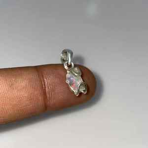 Pendentif éthiopien en opale naturelle Multi Fire fait à la main en argent Sterling 925 diamant pierre précieuse Vintage laiton brut opale placage enfants - Product Image 2