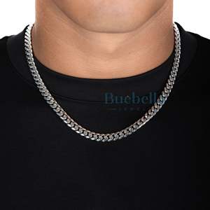 Collar de cadena cubana de moissanita de 8mm para hombre, S925, Diamante de plata, chapado en oro de 18 quilates, joyería fina de Rock Hip Hop, pasa la prueba - Product Image 1