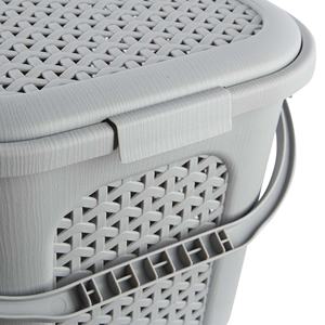 Cesto da picnic in stile rattan, grigio nordico, 35x46x28,5, gamma Inka - Product Image 5