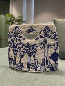 Bolsos de Mano de Algodón con Cuentas de Estilo Clásico al por Mayor, con Decoraciones de Diamantes, Patrones Coloridos, Opciones de Logotipo Personalizado para Fiestas - Product Image 4