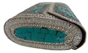 Sac à main à bandoulière pour femme, pochette de soirée en métal brillant - Product Image 2