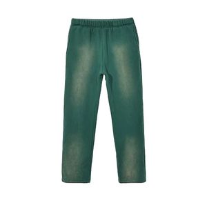 Pantalon de survêtement évasé pour hommes, 100% coton, en éponge française, coupe botte, imprimé vintage, lavé à l'acide, léger, mi-droit. - Product Image 2