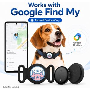 ปลอกคอ GPS ขั้นสูงสำหรับสุนัข กันน้ำ แท็กอัจฉริยะติดตามสัตว์เลี้ยง (เฉพาะ Android) ใช้แม่เหล็กได้ รองรับ Google Find My ไม่มีค่าบริการรายเดือน - Product Image 2