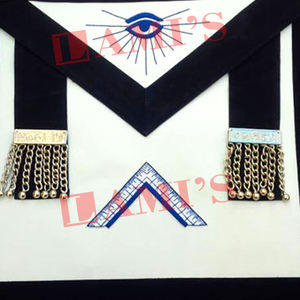 Delantal de terciopelo azul medianoche Worshipful Masters de la mejor calidad, delantal de Regalia masónico con bordado personalizado - Product Image 6