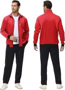 Chándal de entrenamiento de invierno con estilo para hombre, conjunto de 2 piezas de alta calidad, conjunto de chándal atlético con cremallera completa, manga larga de talla grande - Product Image 4