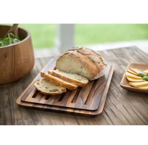 Planche à découper avec une finition naturelle robuste, idéale pour la préparation des aliments en cuisine, la découpe, l'utilité et le travail de cuisine raffiné à domicile - Product Image 2