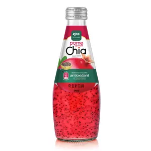 290ml Glass Bottle Chia Seed Drink with Pomegranate Flavor Fast Delivery High Quality Beverages Private Label ODM OEM