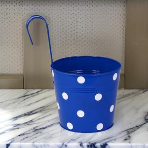 Accent décoratif coloré enduit de poudre à pois garde-corps de balcon suspendu Pot de fleur jardinière jardin pépinière Pots couleur personnalisée - Product Image 5