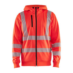 Hommes Coton Polaire Réfléchissant Sécurité Extérieur Hiver Vêtements de Travail Haute Visibilité Sécurité Zip up Hoodies - Product Image 1