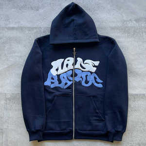 Sudadera con capucha personalizada de alta calidad para hombre, estampado de soplo con cremallera, ropa OEM de buena calidad para invierno, diseño tejido anticontracción - Product Image 2