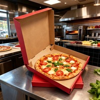 Boîte à pizza à emporter en carton ondulé de qualité alimentaire, écologique, avec logo personnalisé, SP5011, 8-32 pouces, pour pizzeria et restaurant