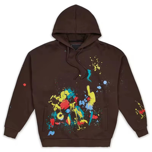 Nuevo diseño Sudadera con capucha de gran tamaño Hombres 100% Algodón Pullover Streetwear Pintura Salpicadura Estilo vintage - Product Image 2