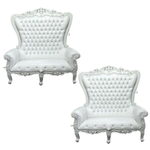 Chaise de trône de majesté royale chaise de trône en bois à dossier haut pour les mariés meubles de luxe de mariage et de restaurant d'hôtel - Product Image 1