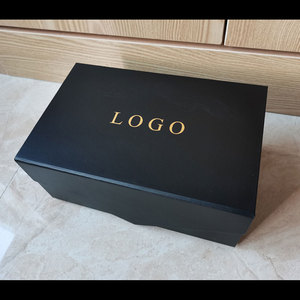 Caja con tapa magnética Cajas de embalaje y envío Rectángulo Marrón Blanco y Negro Caja de regalo de color 14cm * 12cm * 4cm - Product Image 3