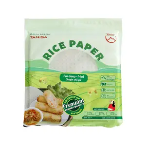 Papeles de liar de arroz de la mejor calidad, muestra gratis, proveedores de alimentos en Vietnam, certificado ISO HACCP HALAL para rollos de primavera, rollos de verano