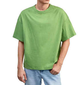 T-shirt en coton tricoté 100 % pour homme, coupe ample, épaules tombantes, respirant, personnalisable, style hip-hop, séchage rapide, poids lourd - Product Image 2