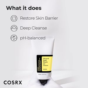COSRX Advanced Snail Mucin Gel Nettoyant 150ml-Fabriqué en Corée Cosmétiques coréens biologiques Soins du visage Soins de la peau coréens Hydratation - Product Image 3