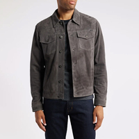 Chaqueta de Cuero de Oveja para Hombre, Estilo Urbano, Cierre con Botones de Cuerno, Impermeable, Transpirable, Estándar para Invierno