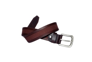 Handmade Cow Hide <b>Leather</b> Belt Unique Customizable Fashion Style with Canvas Accents Pin for Buckle Genuine <b>Leather</b> - Product Image 2