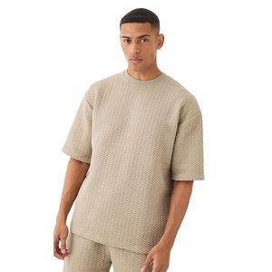 Camiseta de Manga Corta Personalizada al por Mayor para Hombre, Transpirable, de Secado Rápido, Estilo Casual a la Moda, con Hombros Caídos, en Tela de Rizo - Product Image 6