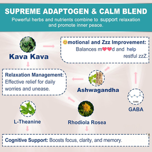 Vitaddiscovery Gommes de Kava végétaliennes sans mélatonine personnalisées avec Ashwagandha GABA pour le <span class=keywords><strong>stress</strong></span> du sommeil Anxiété sociale Suppléments de santé - Product Image 3