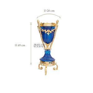 Brûle-encens en cristal bleu royal avec support en laiton plaqué or, élégant, artisanal, luxueux, Mabkhara - Product Image 2