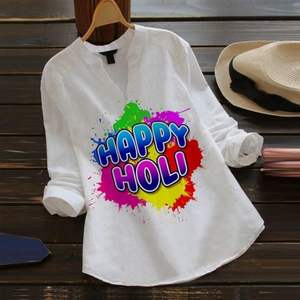 Femmes couleur unie lanterne à manches longues décontracté boutonné tricoté débardeurs Blouses hauts vêtements Holi tuniques - Product Image 3