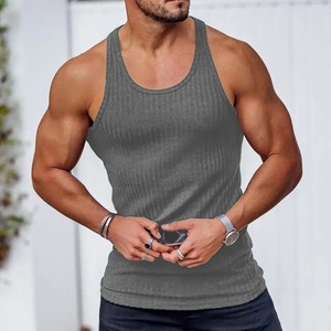 Camiseta sin mangas para hombre, camiseta sin mangas de 7 colores sólidos para Fitness, camiseta negra para deportes y Ocio en forma de I, camiseta sin mangas ajustada de algodón - Product Image 3