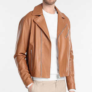 Blouson aviateur en cuir PU pour homme personnalisé, de haute qualité, coupe-vent, nouveau design, blouson en cuir à capuche pour homme pour l'hiver - Product Image 3
