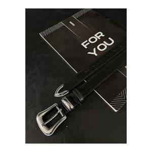 Ceinture à boucle pont pour femme, pour pantalon, veste, robe, chemise - Noir-Argent - Product Image 3
