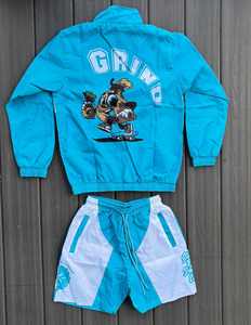 Custom <b>Men</b> Sets Two Piece Custom Dtg Print <b>Zip</b> <b>up</b> Nylon Two Piece Joggers Short Set Windbreaker Shorts and Jacket Tracksuit - Product Image 2