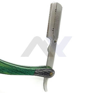 Rasoirs de barbier à lame interchangeable en acier inoxydable avec manche en bois, logo personnalisé, soins personnels, emballage personnalisé, impression de logo - Product Image 4