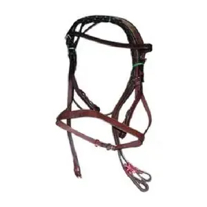 Top Quality Horse Driving Harness Set with Soft Padded Leather Horse Racing Halter with Crystal