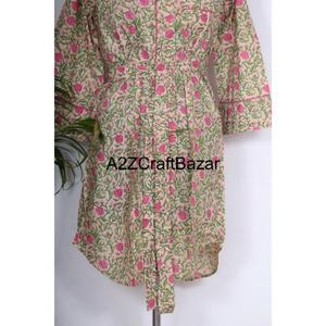 Vestido Maxi de Algodón con Estampado Floral Vintage, Ecológico, Estilo Hip Hop, Nuevo Vestido Largo Estampado para Fiesta, Camisa con Botones y Cuello en V Ajustable - Product Image 6