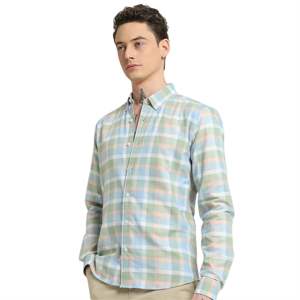 Camisa a cuadros de algodón 100% de alta gama para hombre Elegante abotonada con un patrón de cuadros refinado, ideal para el trabajo, el ocio y el fin de semana - Product Image 4