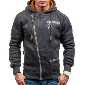 2025 automne hommes à capuche décontracté mince fermeture éclair sweat à manches longues solide Streetwear sweat à capuche - Product Image 3