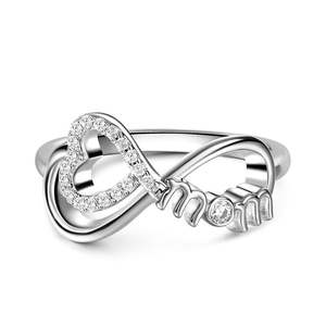 แหวนแฟชั่นเงินสเตอร์ลิงรูปหัวใจ Jeulia Infinity Love Mom - Product Image 1