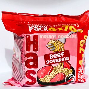 Nouilles instantanées frites au goût de bœuf, pack familial 4x70g, farine de blé, cuisson rapide - Product Image 4