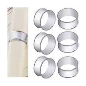 Servilletero de alta demanda Chapado en plata Hecho a mano Mejor invitado Hospitalidad Increíble anillo de servilleta de metal Suministro decorativo de boda - Product Image 6