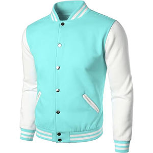 Chaqueta Bomber de Piloto para Hombre, Estilo Universitario, Color Sólido, Informal, para Primavera y Otoño - Product Image 2